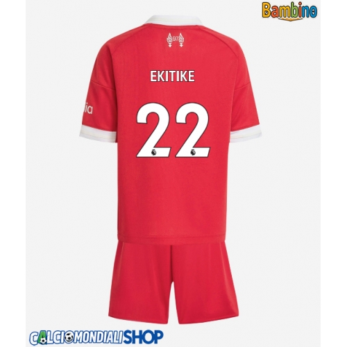 Maglie da calcio Liverpool Hugo Ekitike #22 Prima Maglia Bambino 2025-26 Manica Corta + Pantaloni corti)